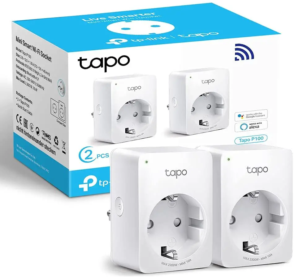 Mini Enchufe Inteligente Wi-Fi TP-Link Tapo P100 (2-Pack)  más vendidos de Amazon