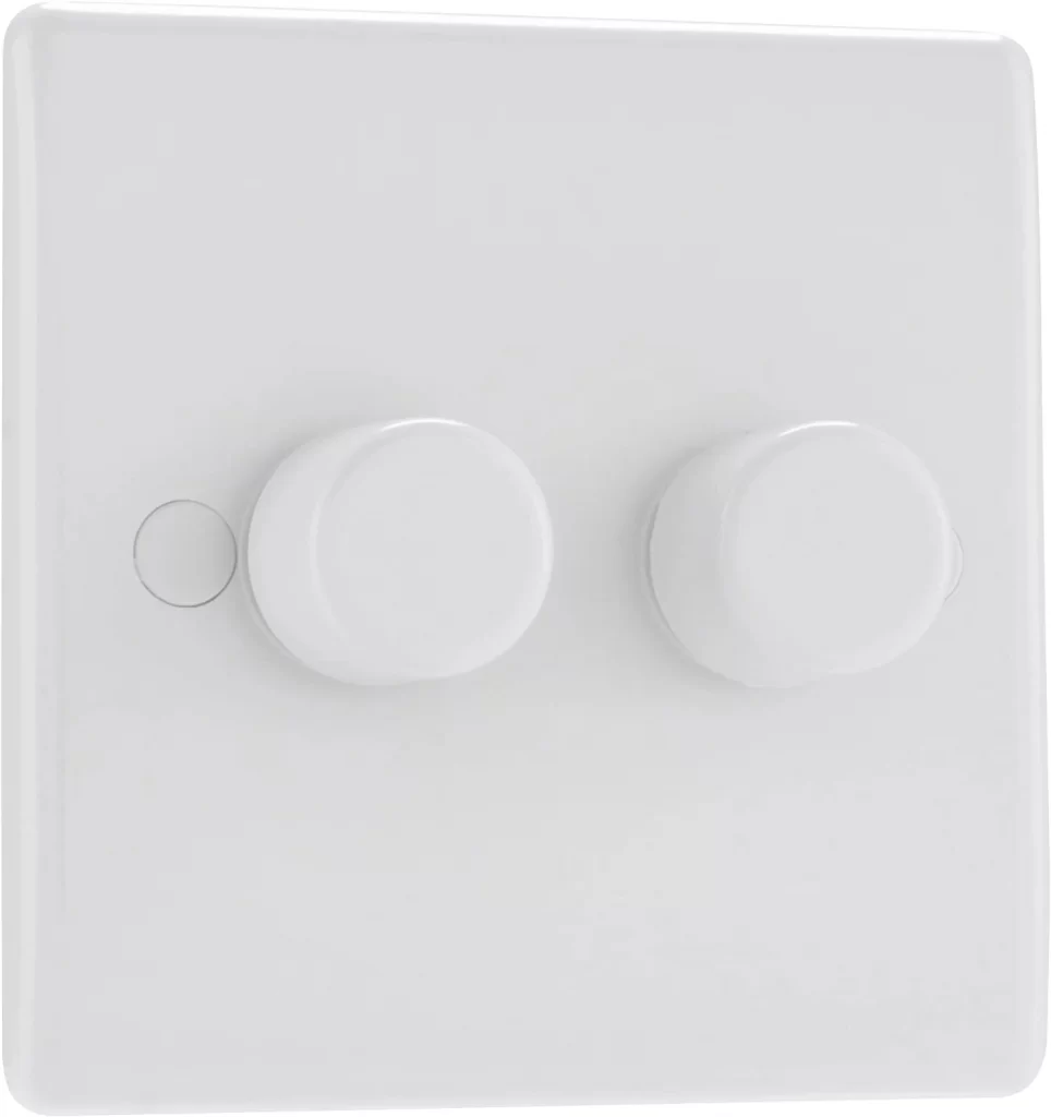 Interruptor de luz regulable inteligente con botón pulsador doble redondo.  
 ¿Sabes como funciona un Interruptor Inteligente?