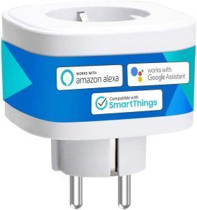 Enchufe Inteligente, Mide el Consumo 16A 3680W Wi-Fi Smart Plug, con Control Remoto Meross App. Compatible con Alexa,