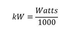 Fórmula para calcular W a KW