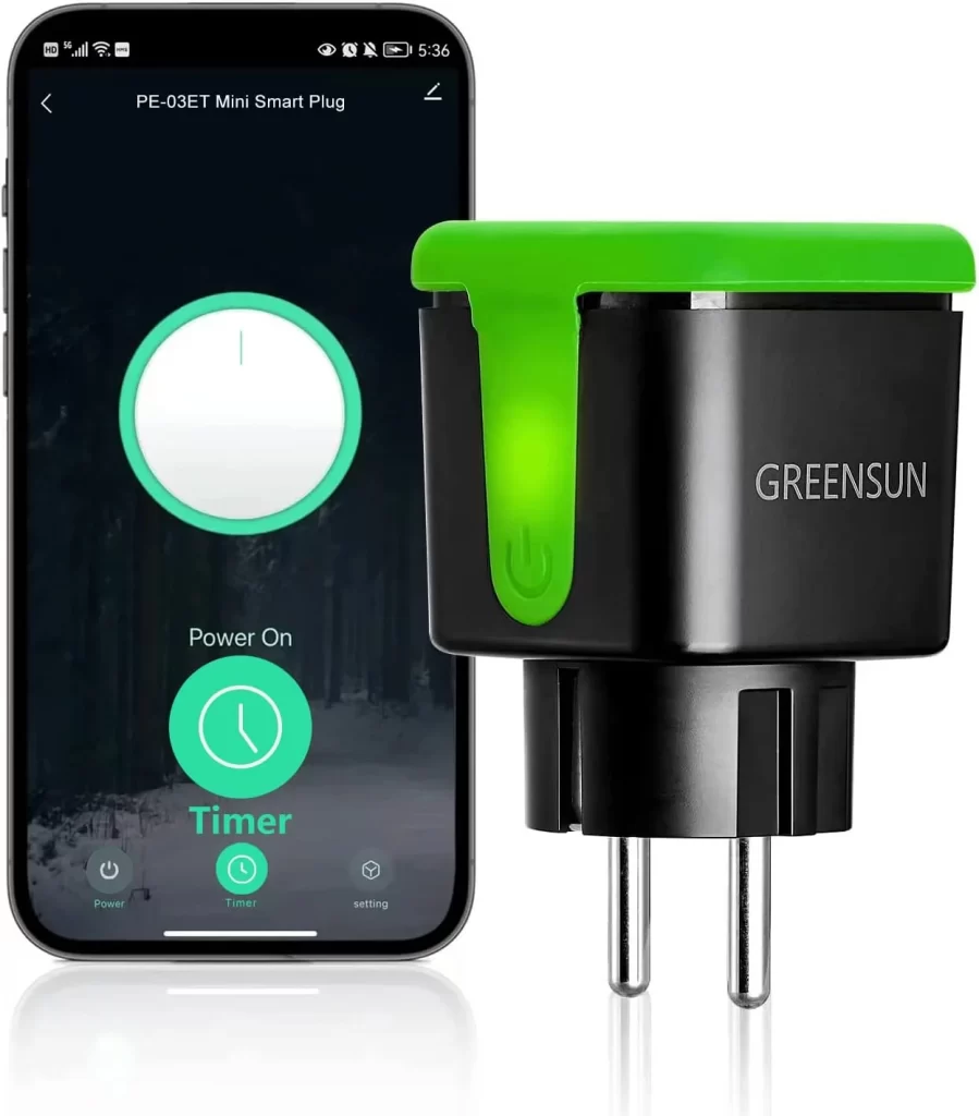 GreenSun Enchufe Conexión WiFi para exterior Resistente al Agua