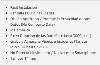 Características principales de Brinno SHC500 Mirilla Digital 14mm para Puerta de Entrada