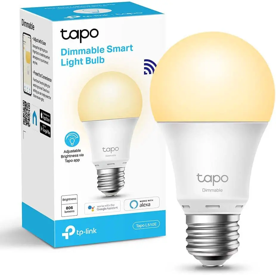 TP-Link TAPO L510E - Bombilla LED Inteligente. Funciona con Alexa y Google Assistant e IFTTT 